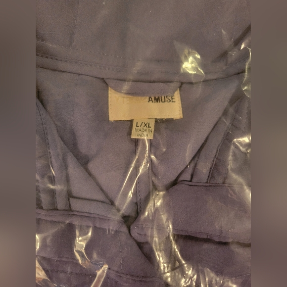 Amuse Society Women’s Seabreeze Quilted Jacket Indigo Blue Palm Tree Size L/XL - Picture 4 of 5